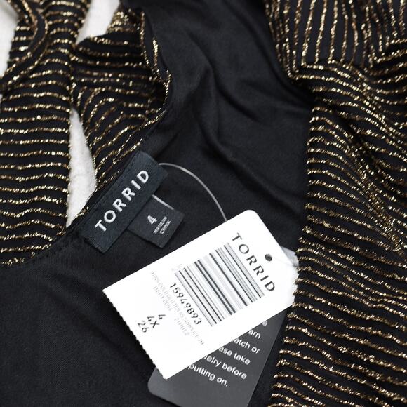 NEW Torrid Women's Jumper Striped Taper Leg Sparkly Rayon Multicolor Size 4 - Picture 7 of 8